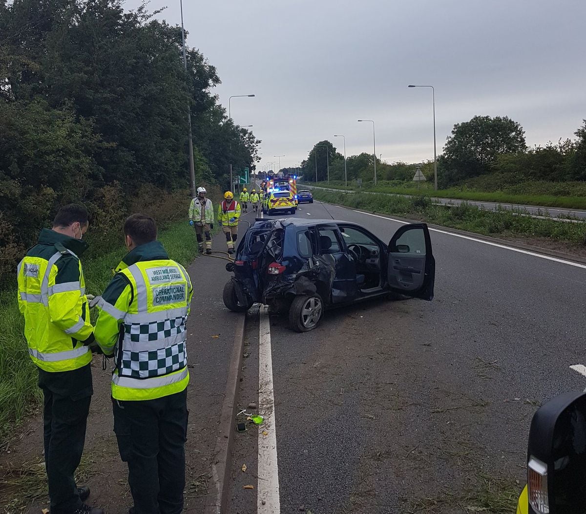 Busy Road Shut For Hours After Two-car Crash Near Lichfield | Express ...