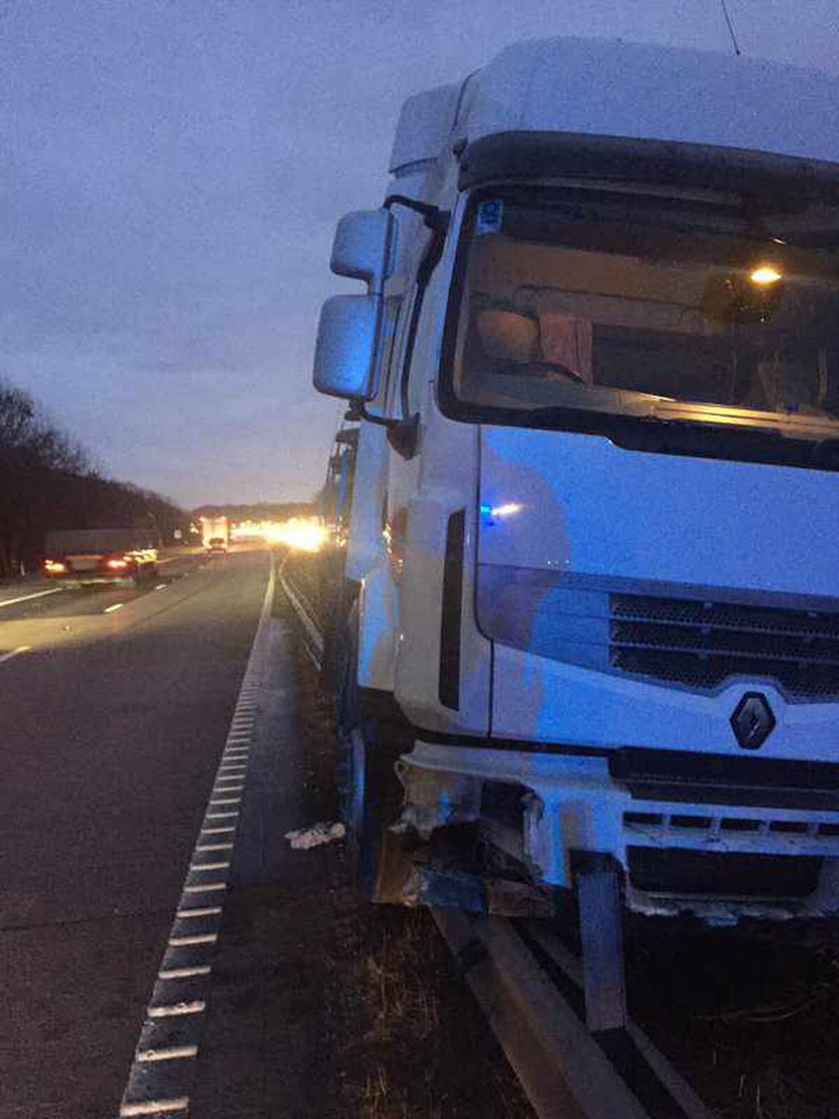 M54 Delayed All Day After Lorry Smashes Into Central Reservation At 5am