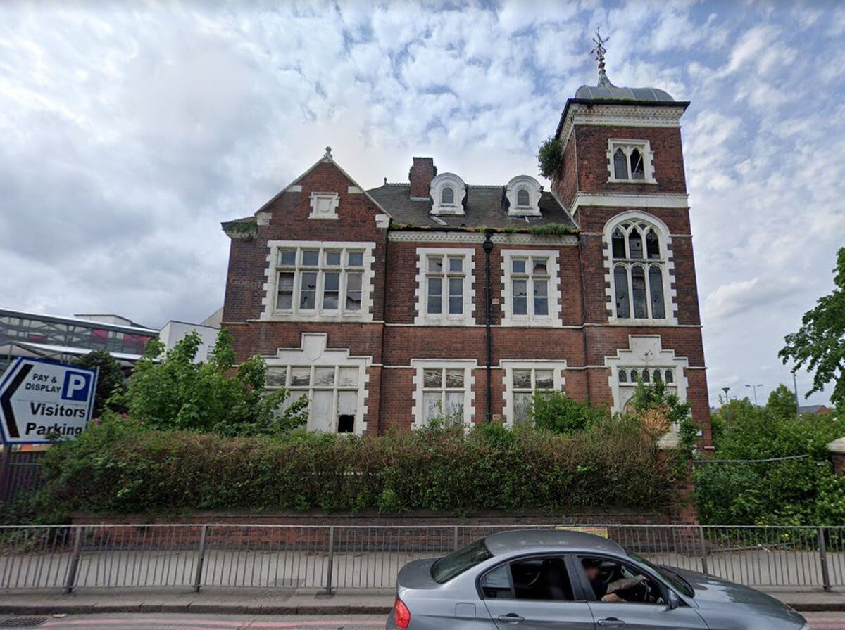 Abandoned Victorian workhouse offices next to Walsall hospital up