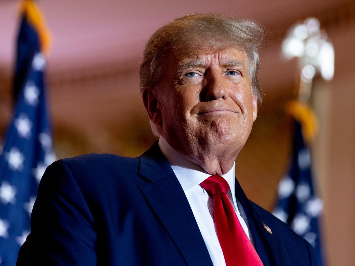 FILE - Former President Donald Trump announces his third run for president, Nov. 15, 2022, at his Mar-a-Lago estate in Palm Beach, Florida. Former US President Donald Trump's call to 