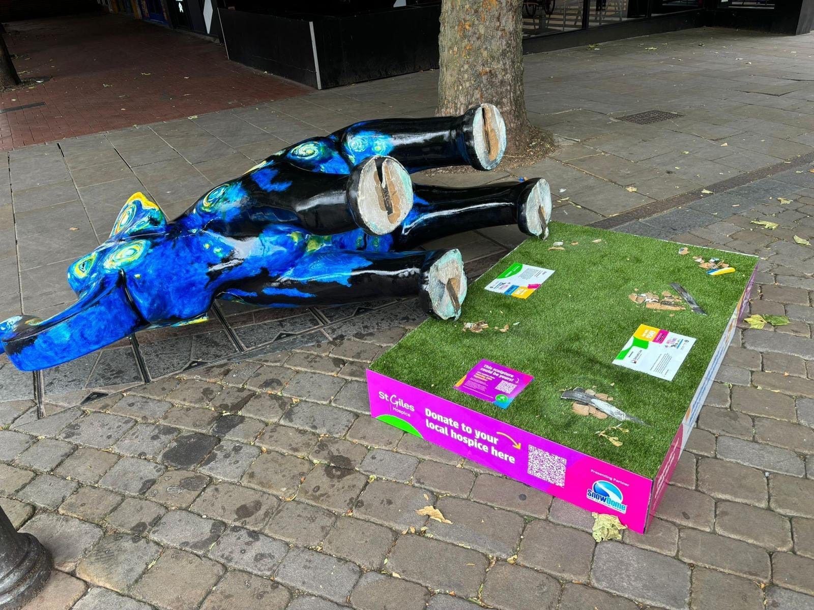 Elephant sculpture 'deliberately' damaged in Lichfield as charity art trail launched