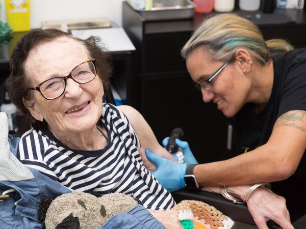 Care home resident fulfils teenage dream by getting first tattoo at 89 ...