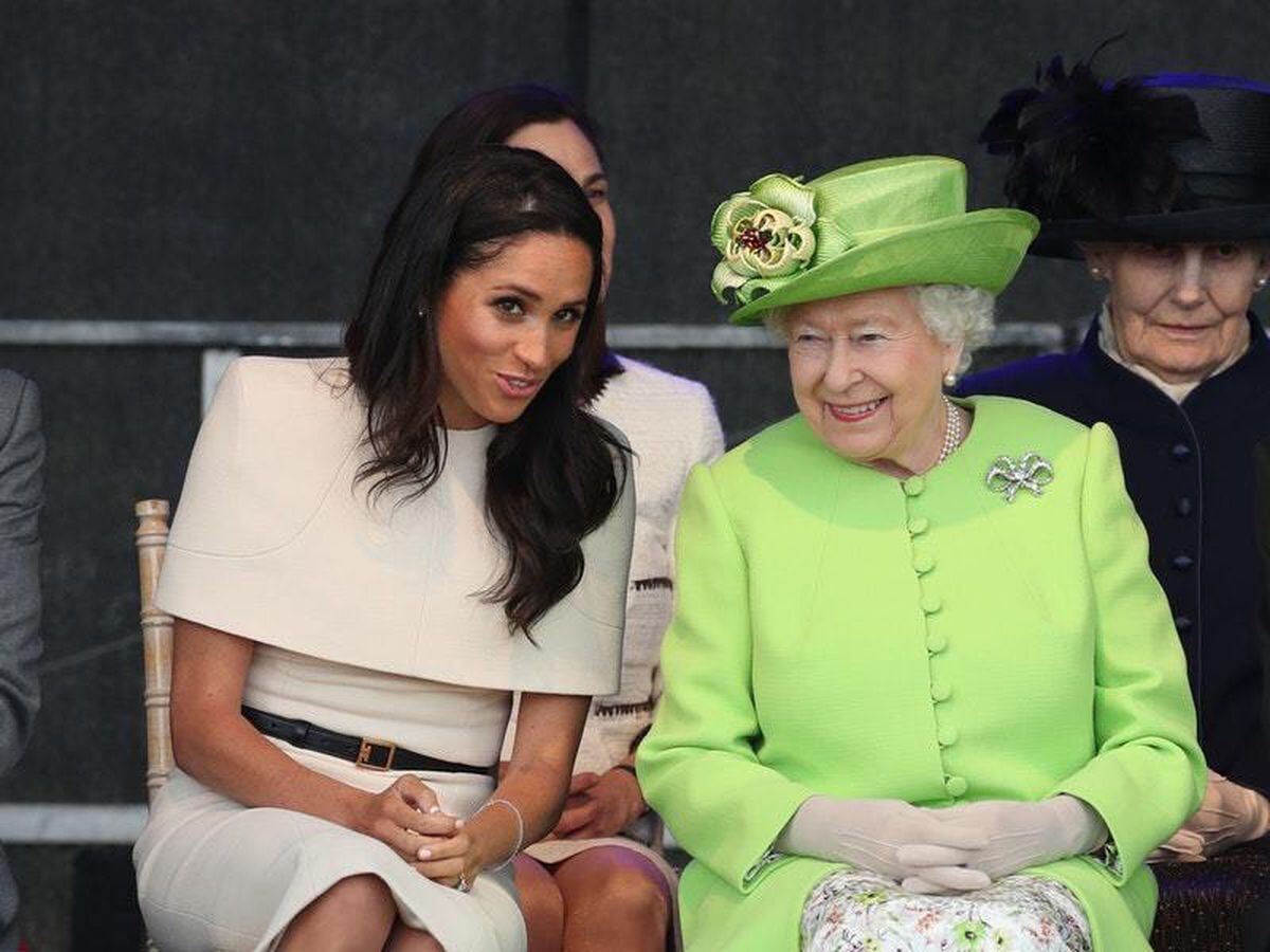 Thousands cheer Meghan and the Queen on their day out in Cheshire ...