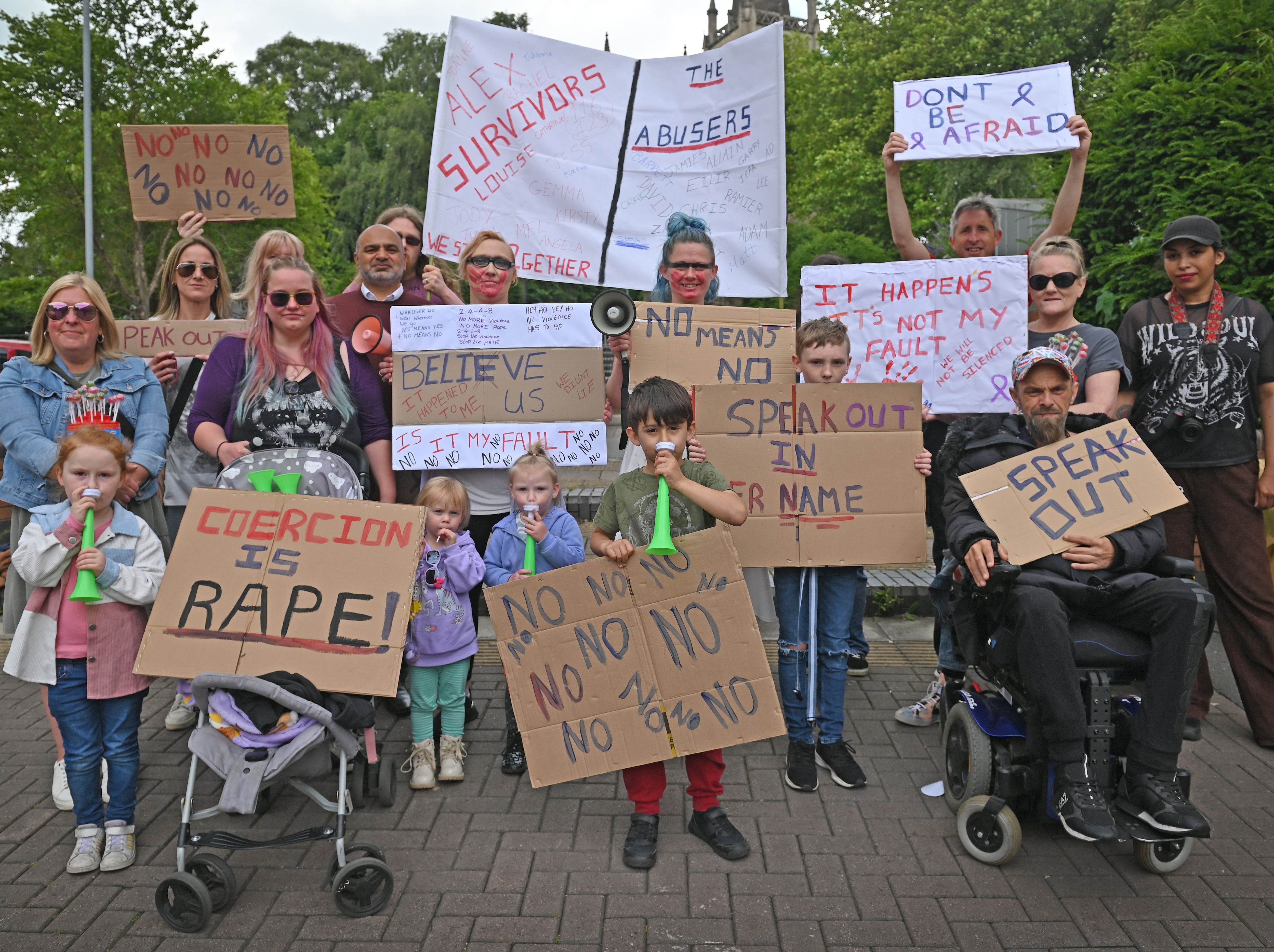 Protesters against domestic and sexual violence bravely march together in Walsall to show frustrations at low conviction rates
