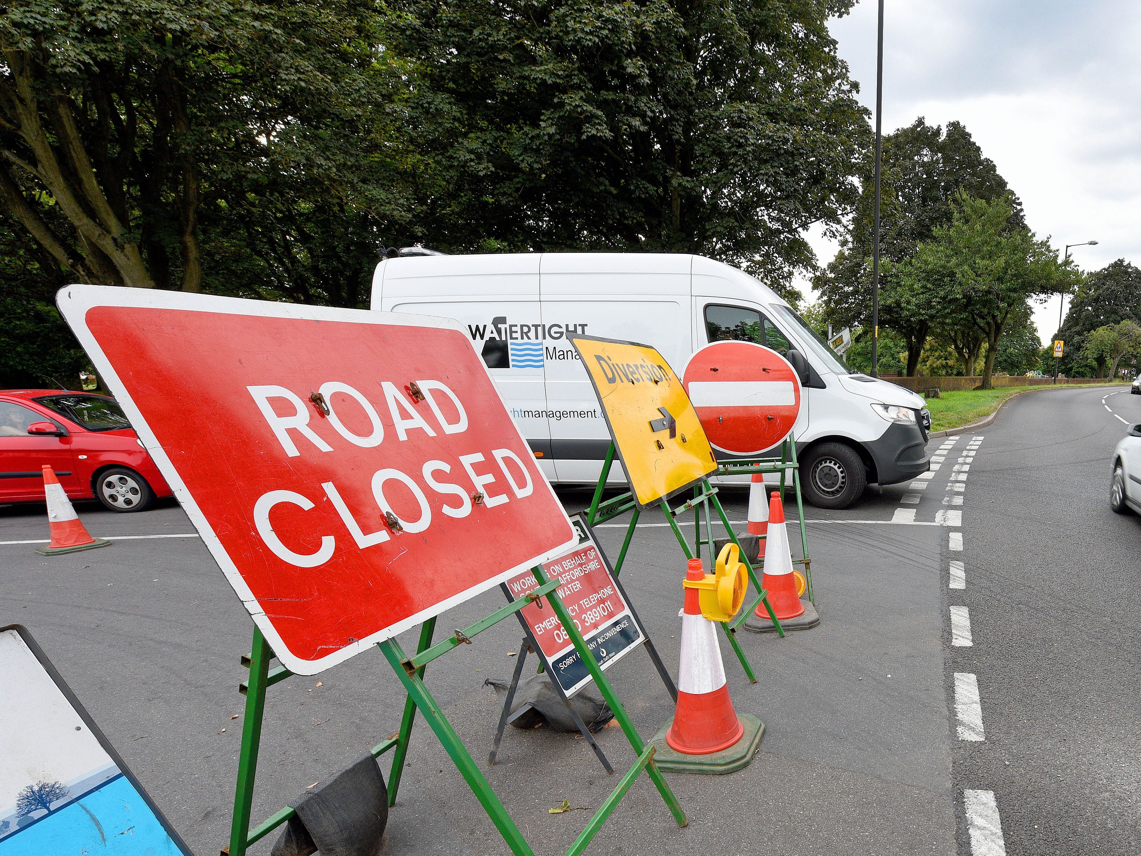 Another section of major Staffordshire road shut after car hits bridge near site of water leak