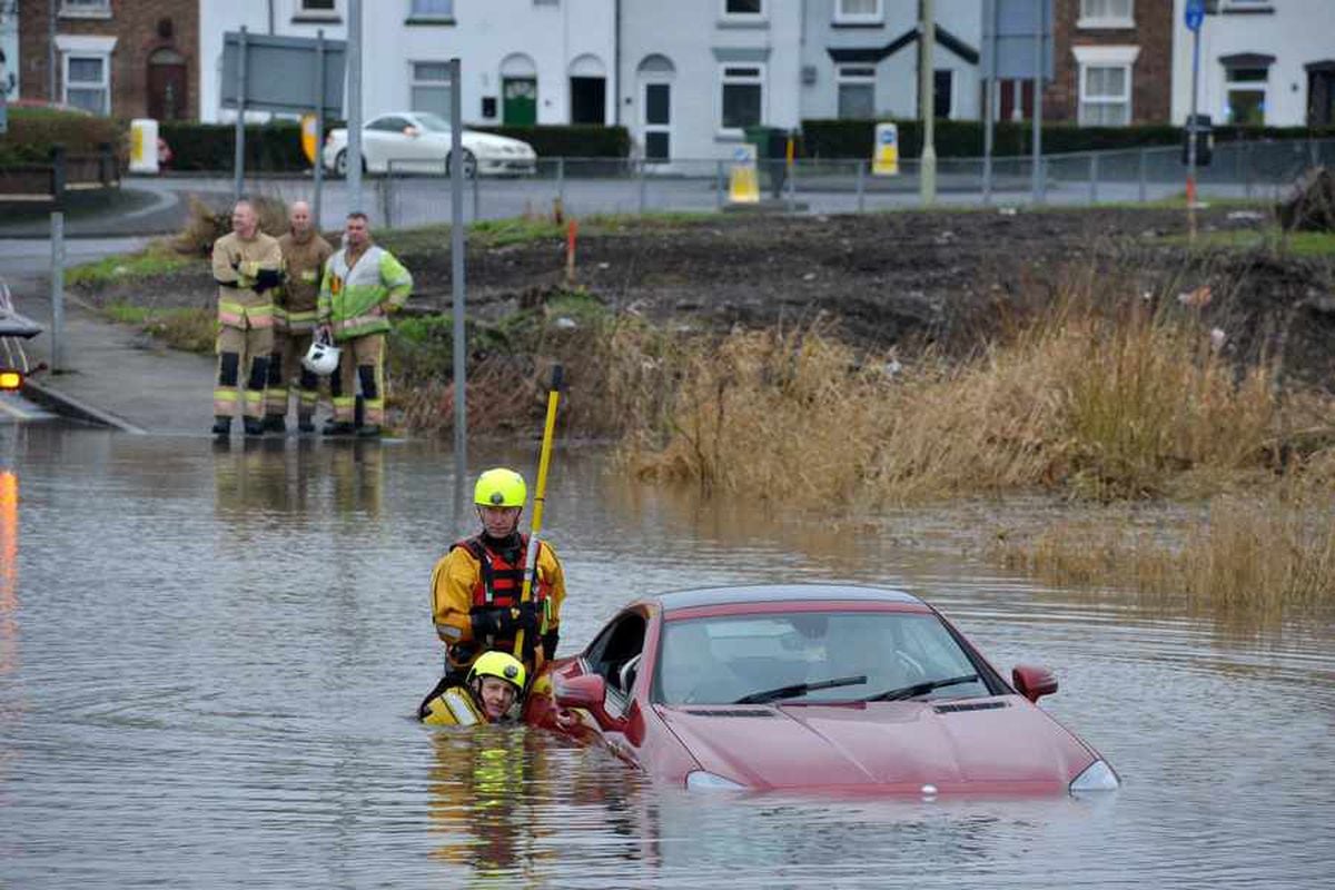 Stranded! Mercedes Driver Rescued As Car Swamped By Flood Water In Car ...