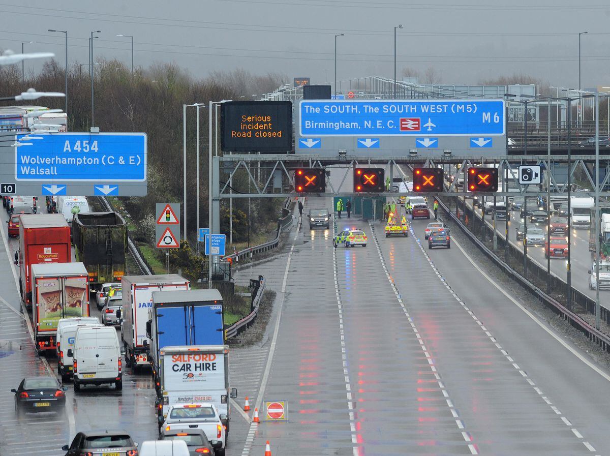 M6 closed for several hours after death of man hit by lorry