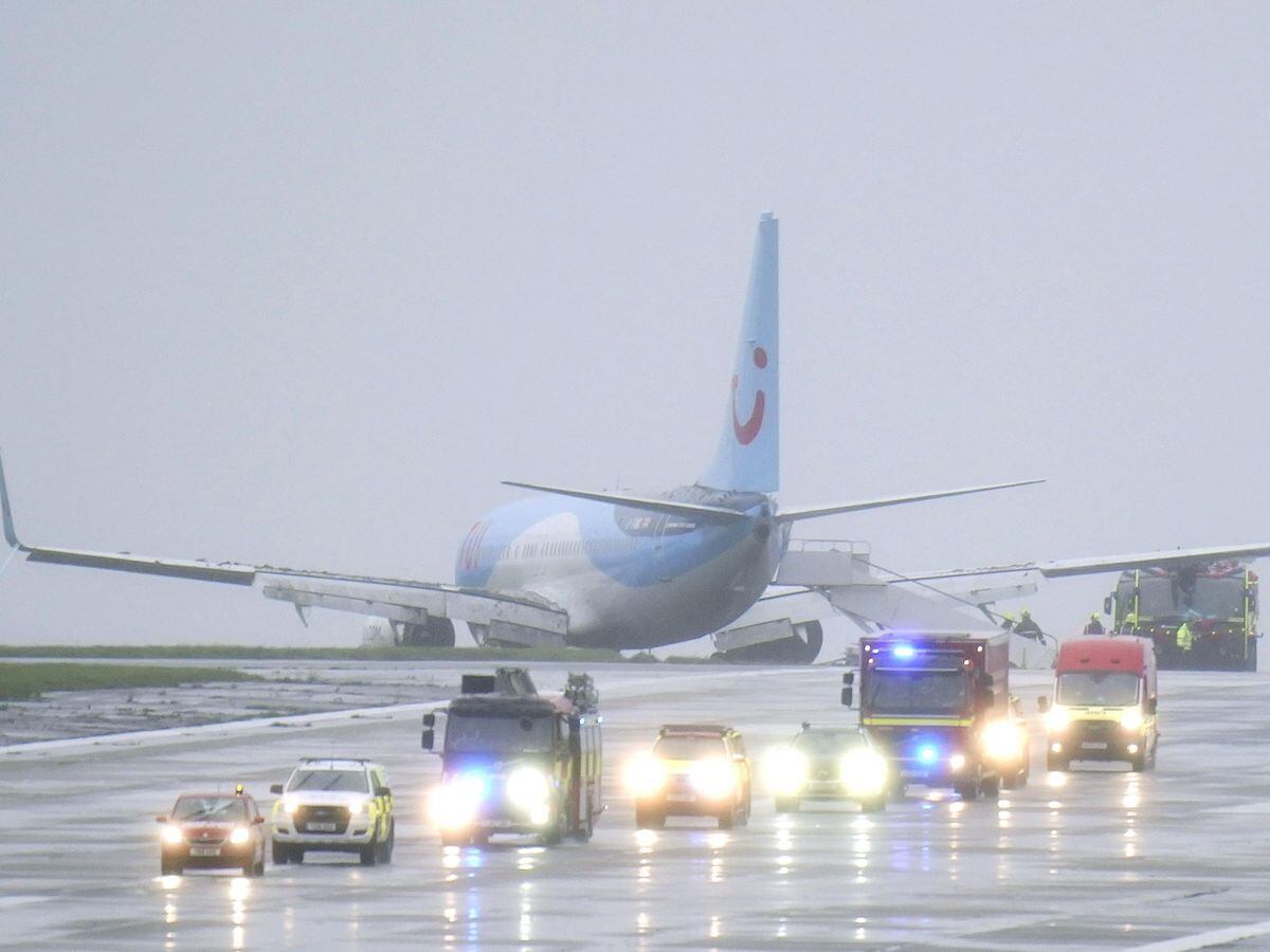 Plane skids off runway at Leeds Bradford Airport during Storm