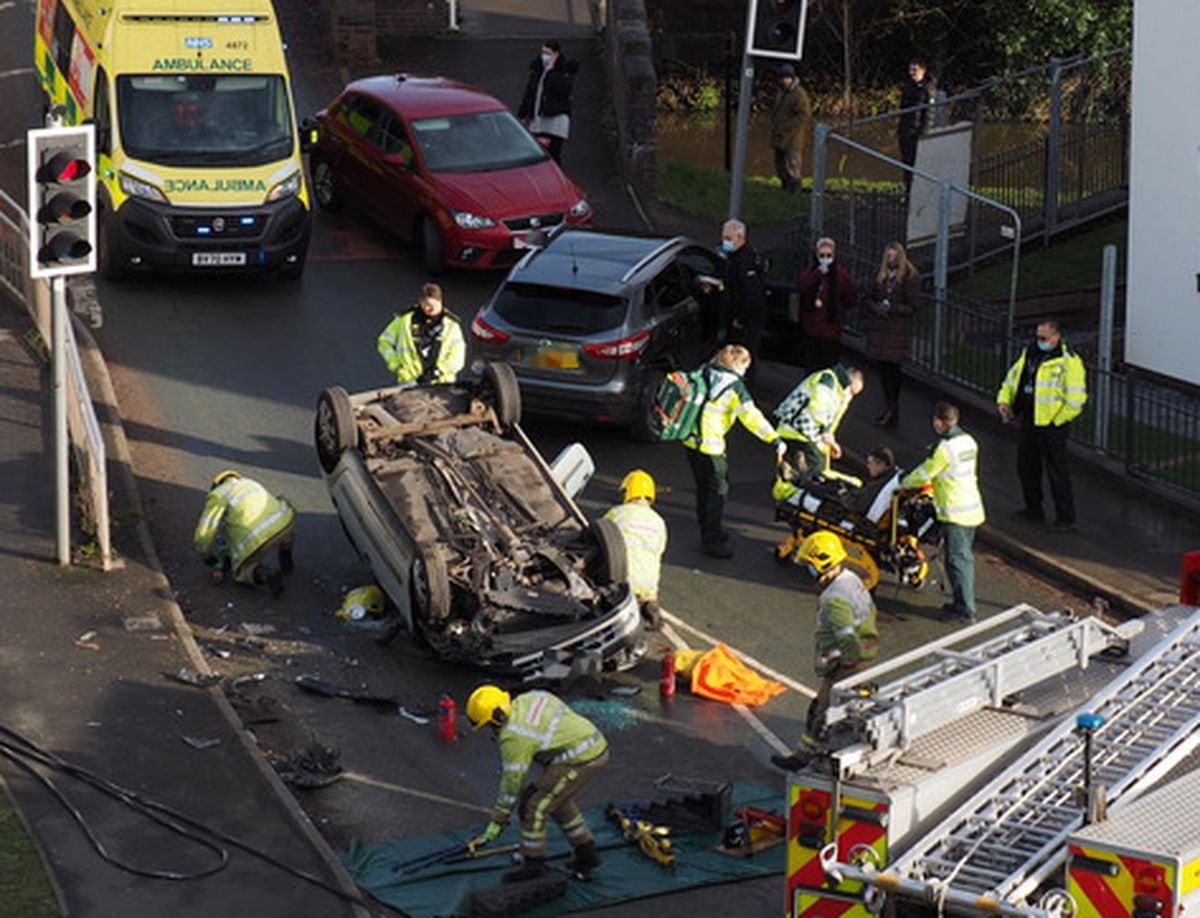 Man Taken To Hospital As Car Flips Over In Wombourne Crash | Express & Star