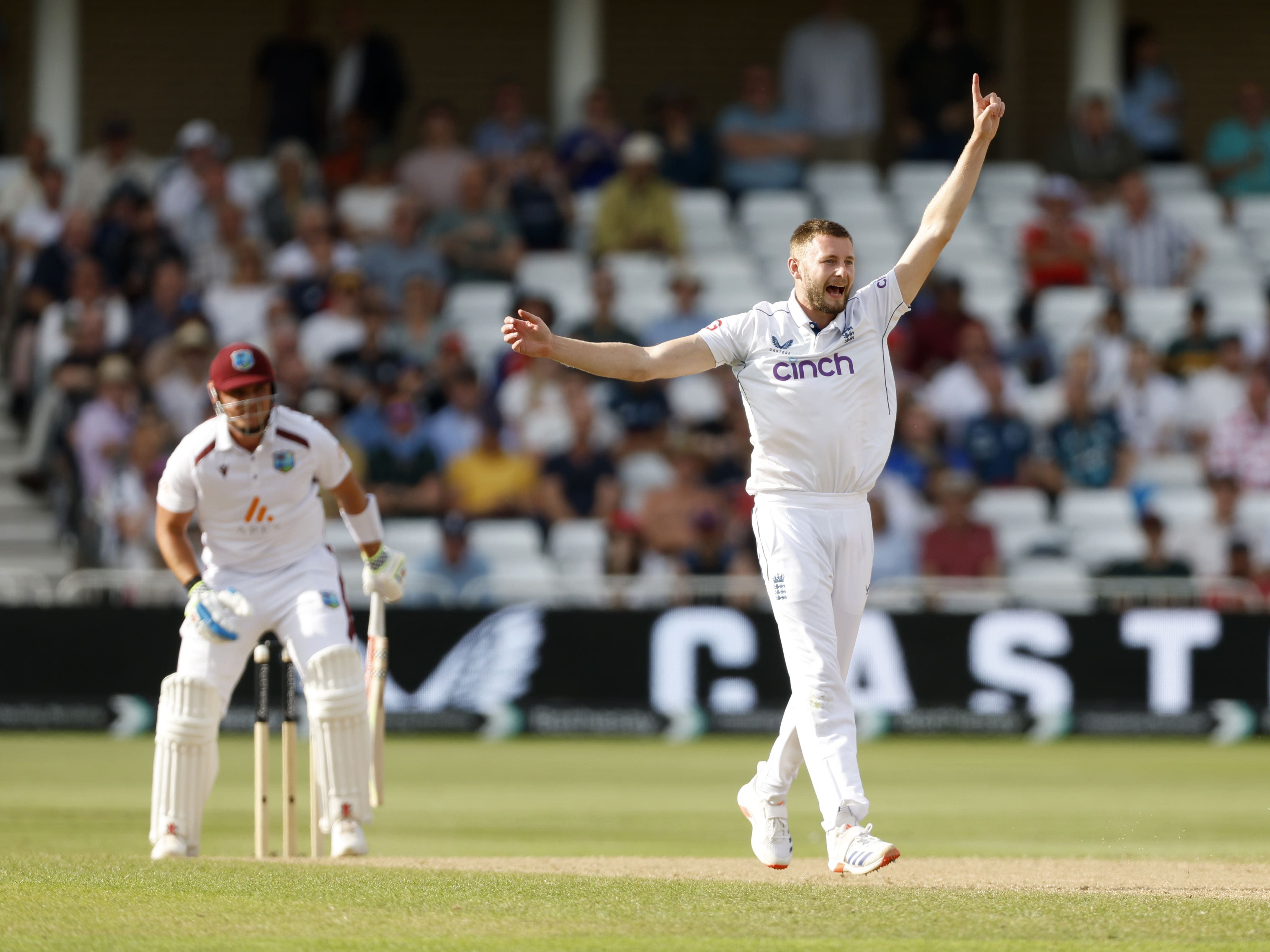 England lose three late wickets after Gus Atkinson helps peg back West Indies