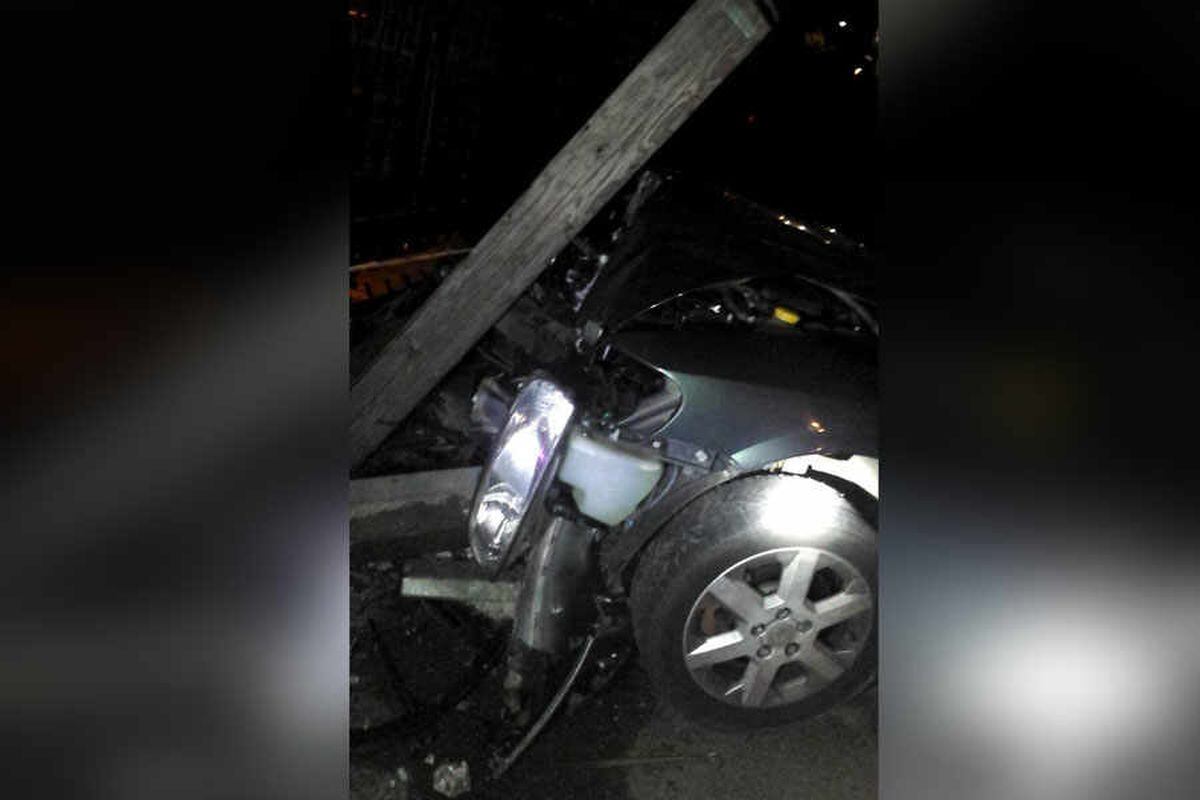 PICTURED: Driver Escapes Injury As Car Smashes Into Telegraph Pole ...