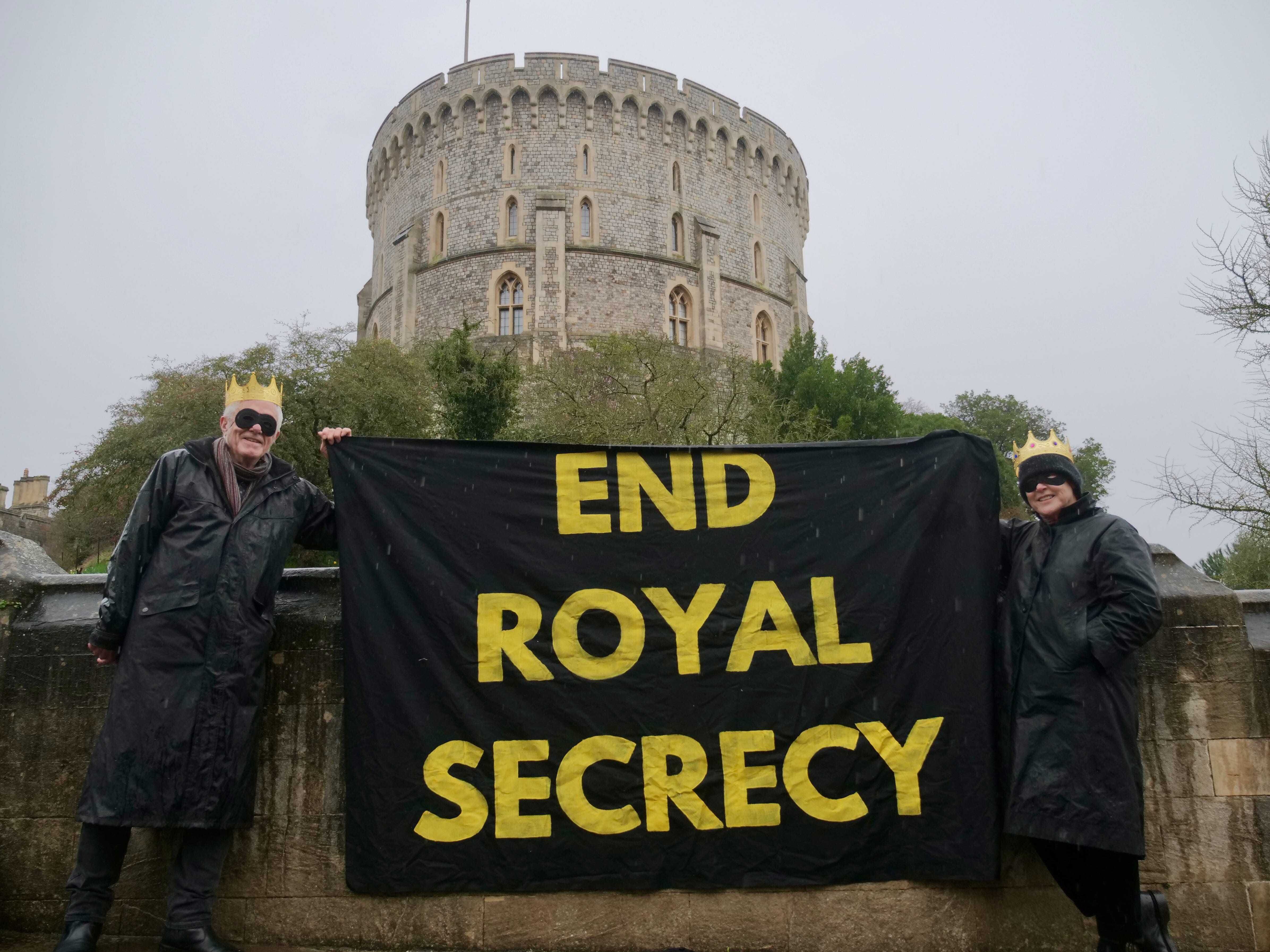 Protest in grounds of Windsor Castle over royal ‘secrecy’