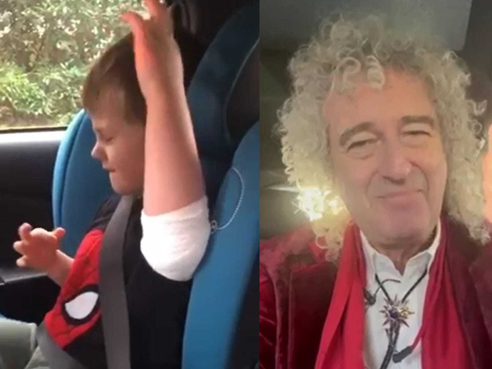 Sir Brian May praises 4-year-old cancer patient for Bohemian Rhapsody air guitar