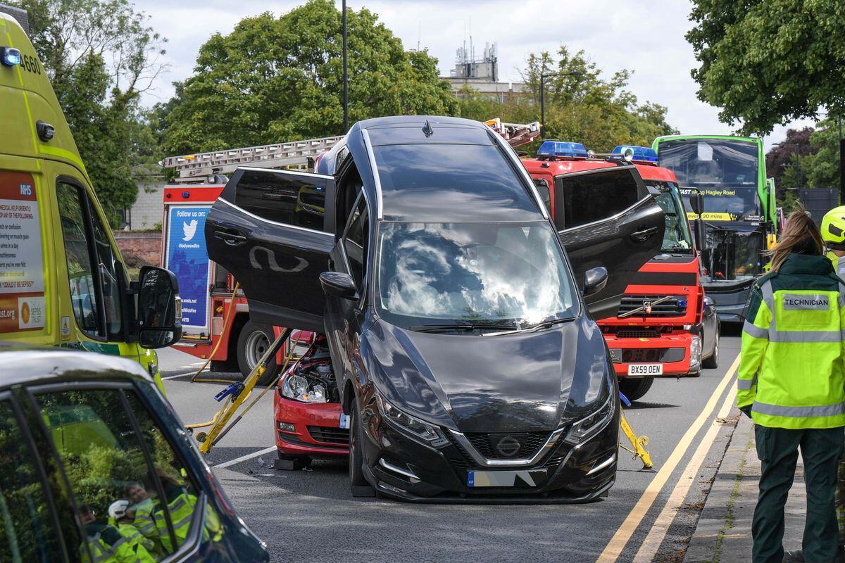 PICTURES Cars end piggy backing after Hagley Road crash Express