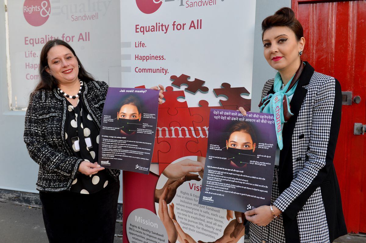 Gyongyver Janya and Asma Rhaza at Oldbury headquarters of the charity Right and Equality Sandwell