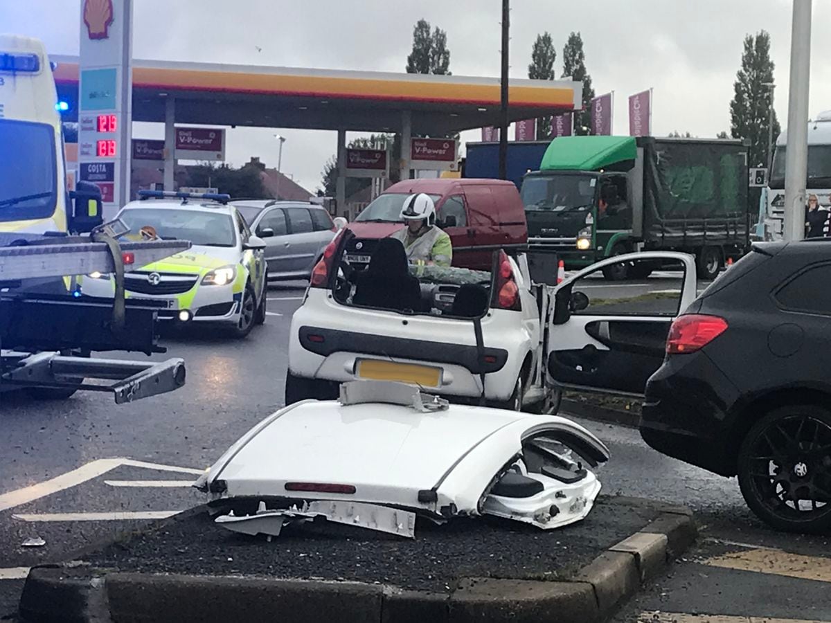 Car roof cut off after A5 crash in Cannock Express Star