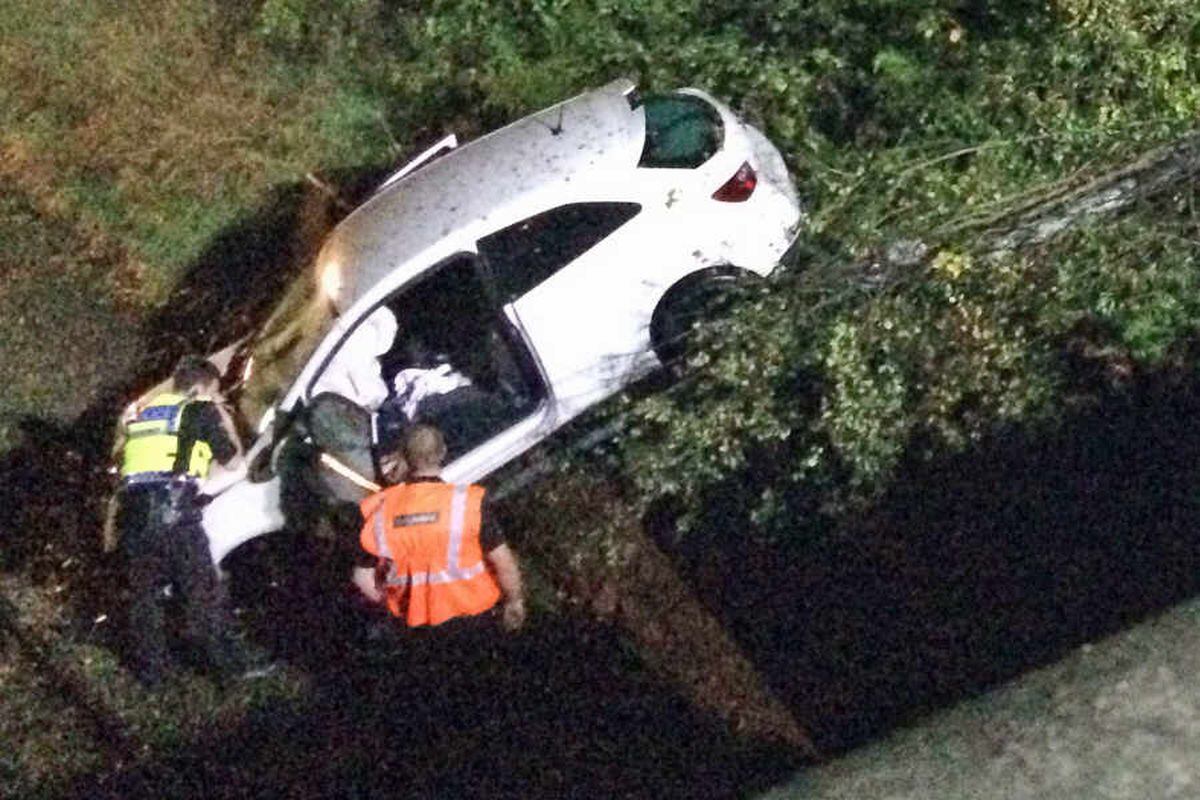 PICTURED: Dramatic Scene As Car Smashes Through Fence Into Path Of ...