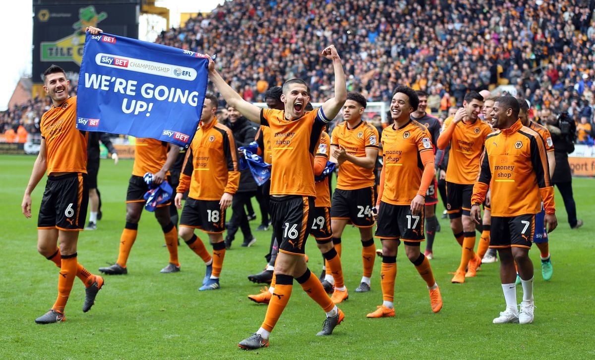 GALLERY: Wolves players celebrate promotion following derby day win ...