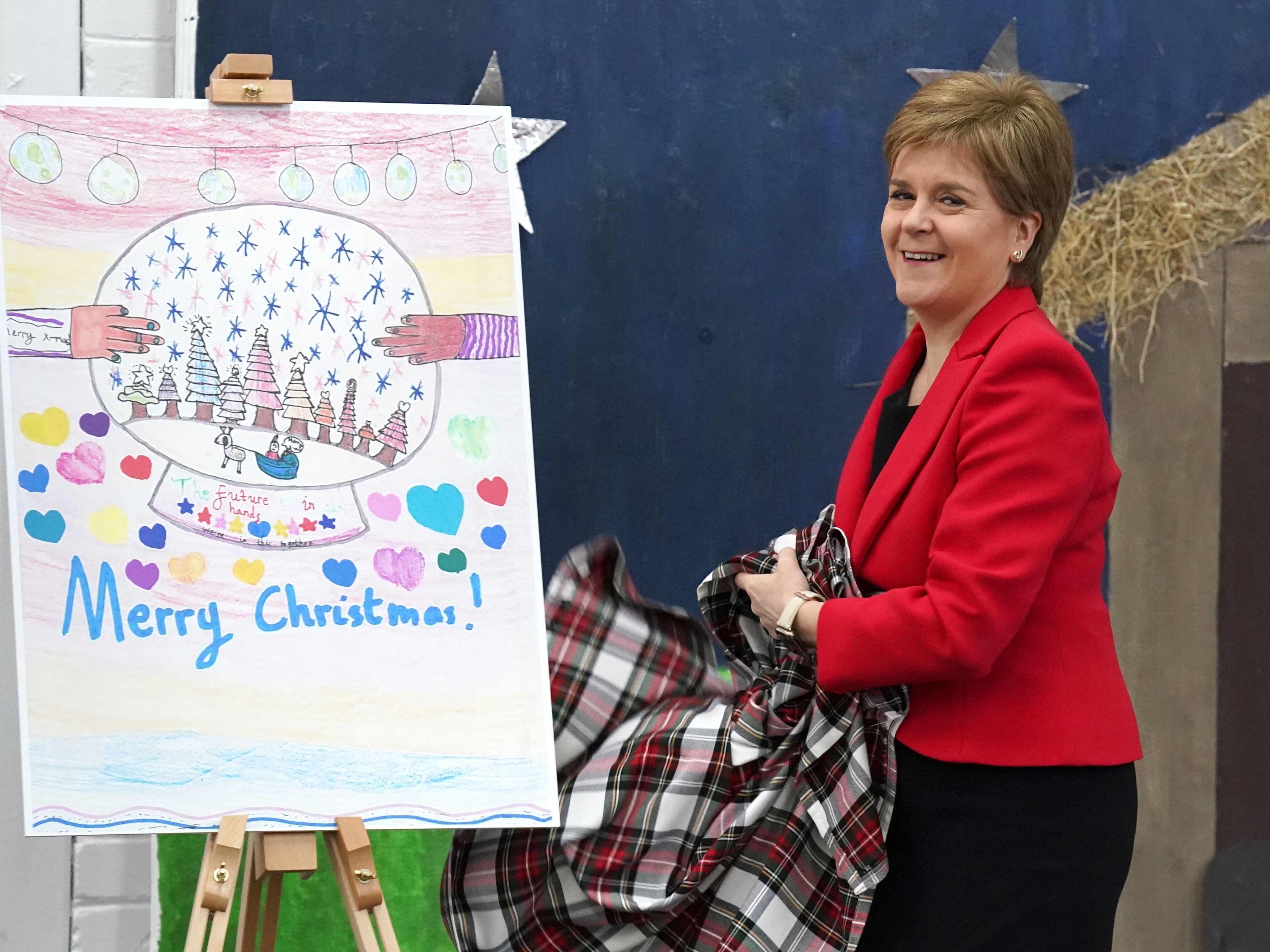 Nicola Sturgeon unveils her official Christmas card designed by school pupil