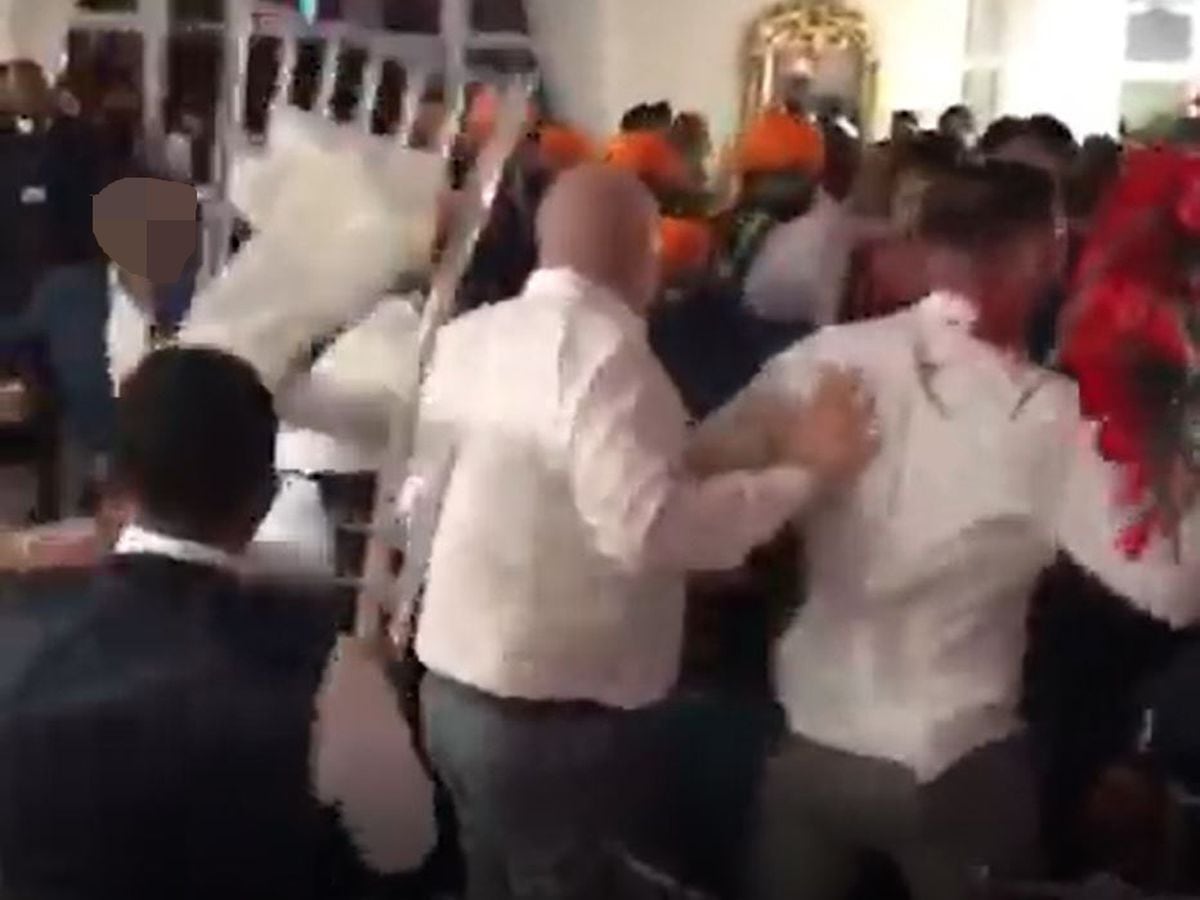 Revellers and worker injured in huge brawl during hotel wedding party