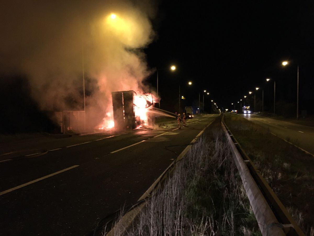 A38 stretch shut for 15 hours after huge lorry blaze Express Star