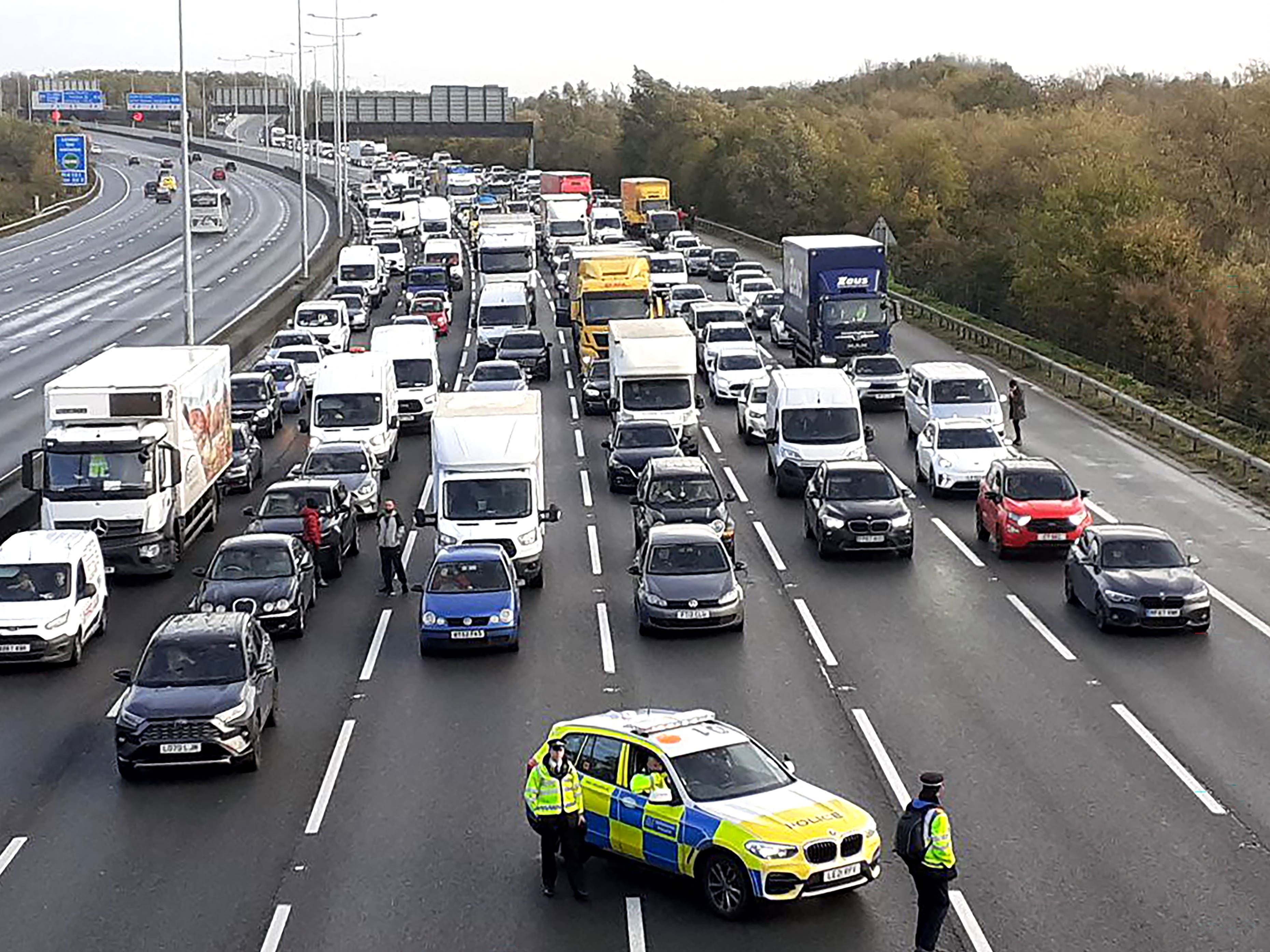 Five Just Stop Oil activists jailed over protest that caused delays on M25