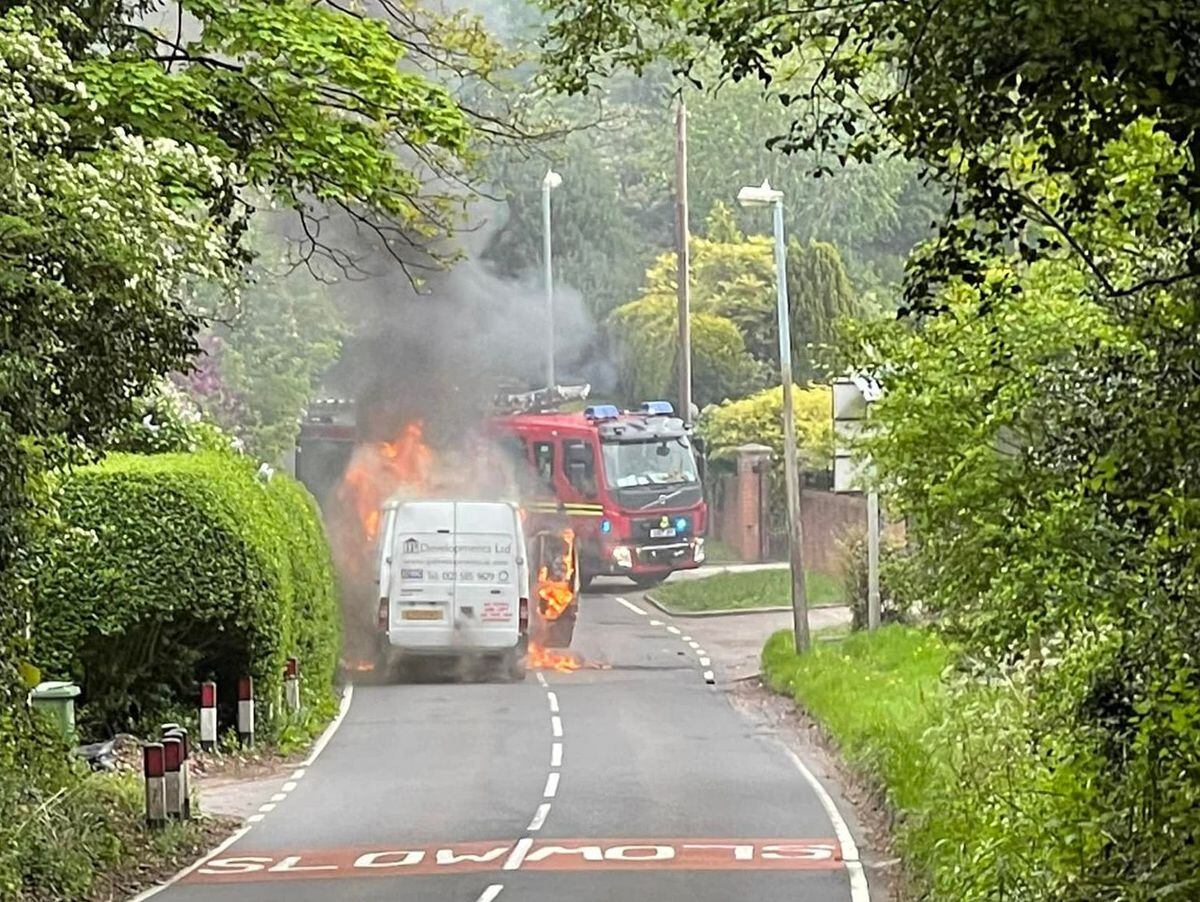 Firefighters extinguish burning van on Stourbridge lane | Express & Star