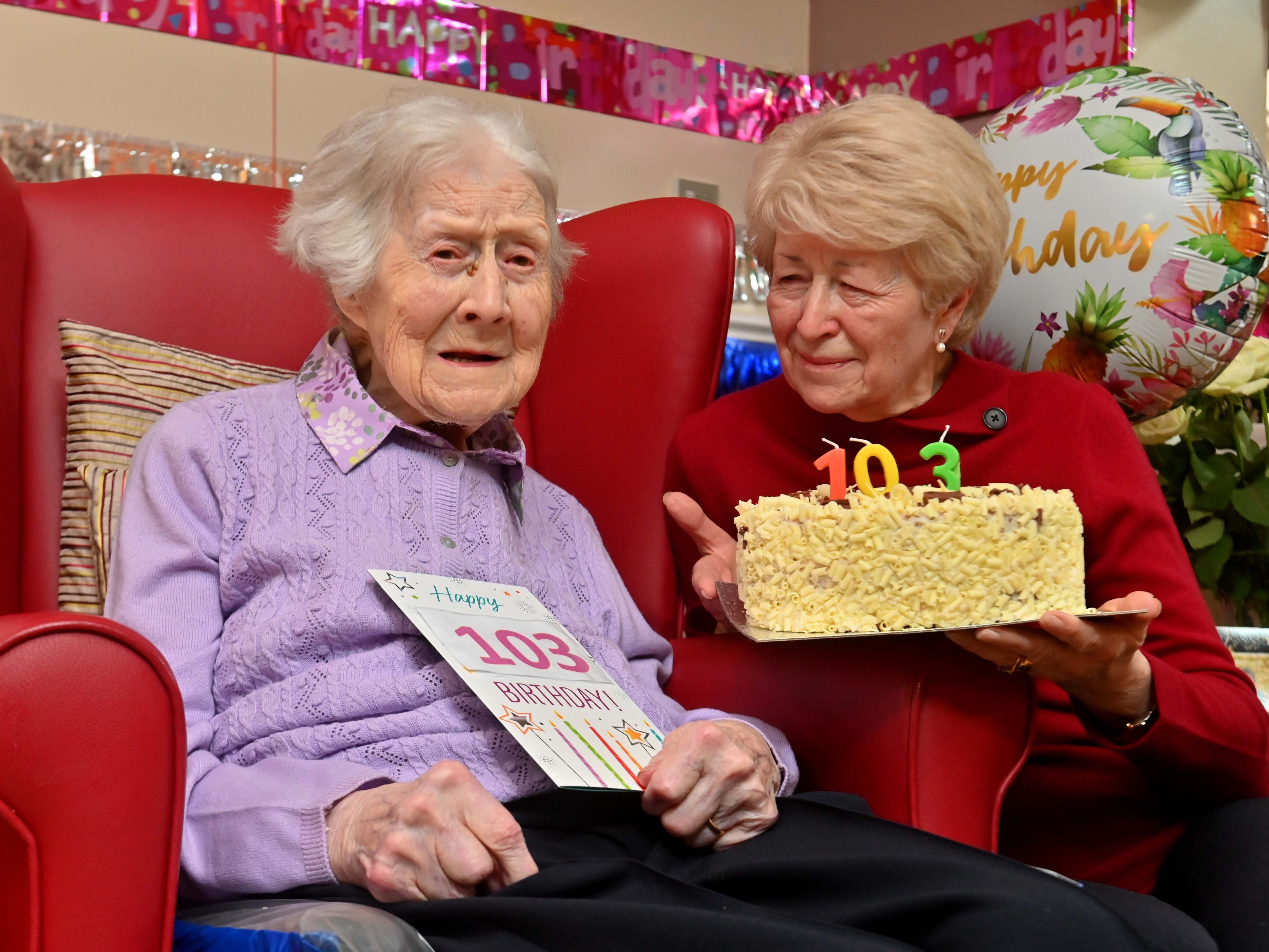 Great-great grandmother who 'won't let anything beat her' celebrates 103rd birthday