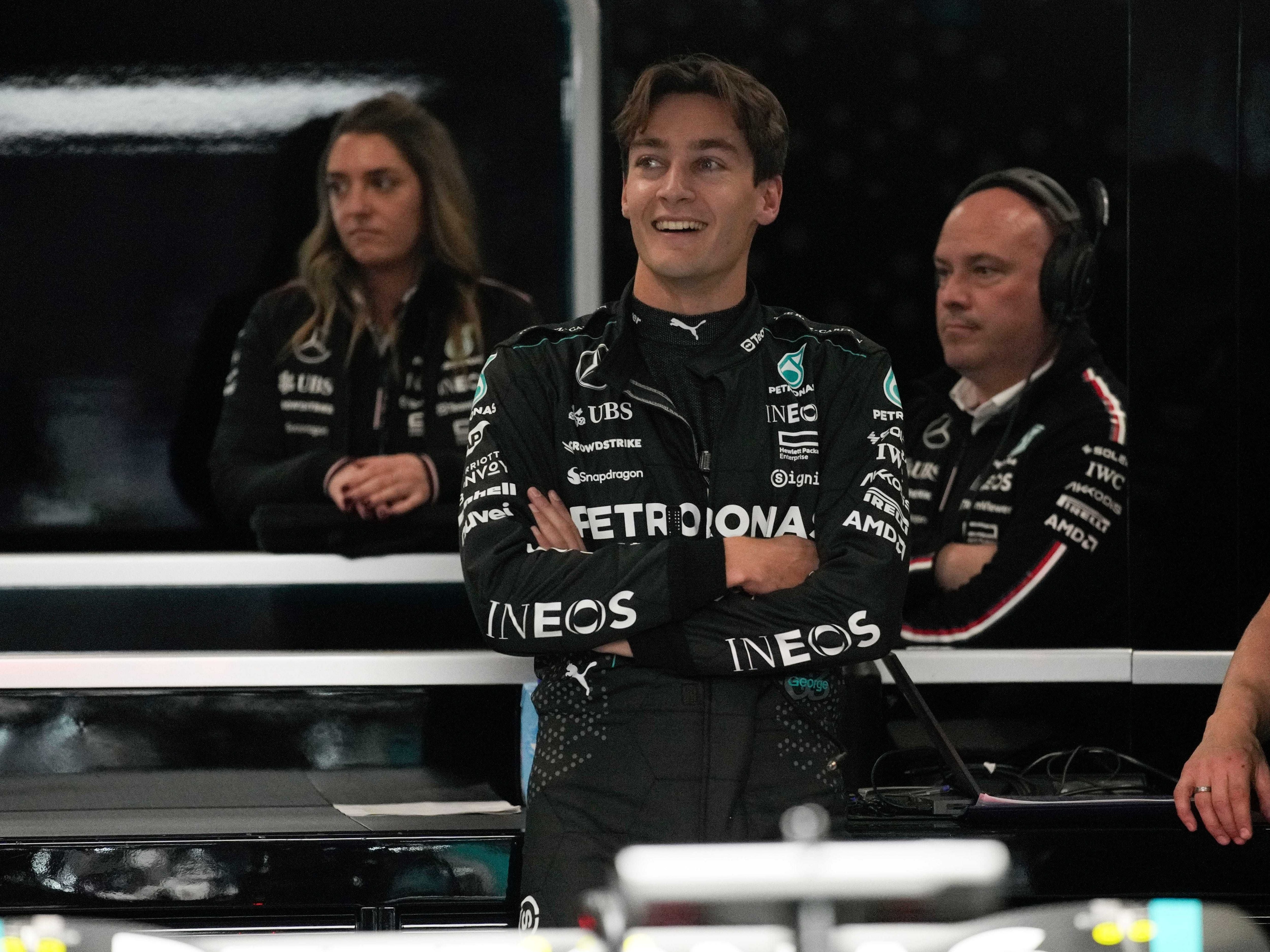 George Russell on pole in Las Vegas with Lewis Hamilton 10th