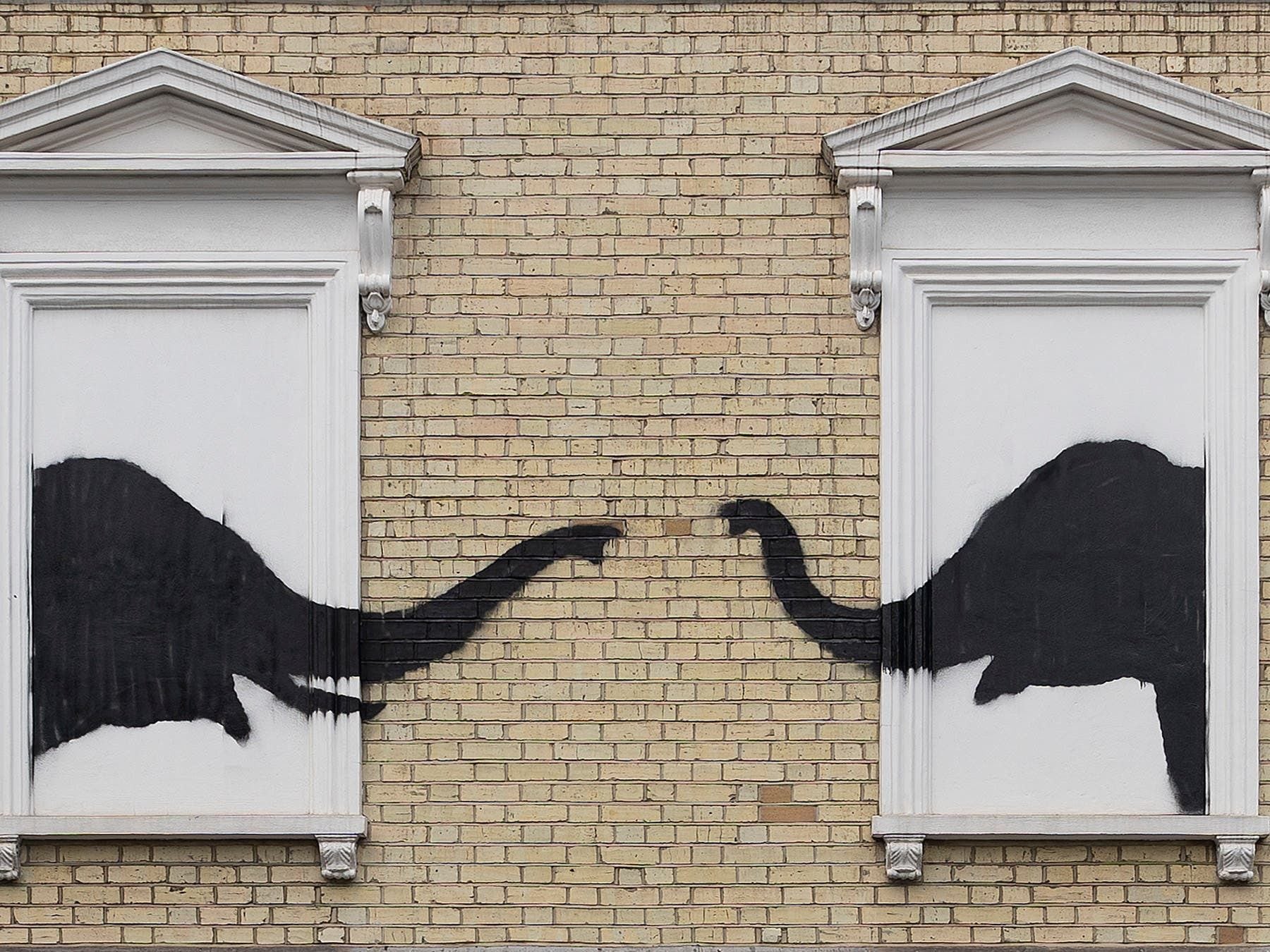 Banksy adds to animal artwork collection in London with new elephant design