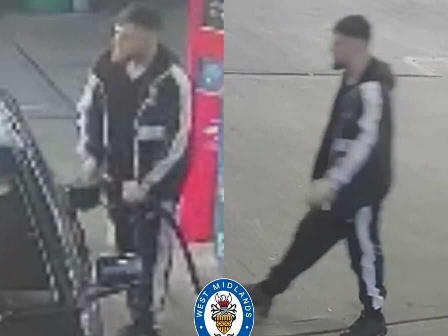 Police issue images of man at Birmingham petrol station they want to talk to after motorist injured