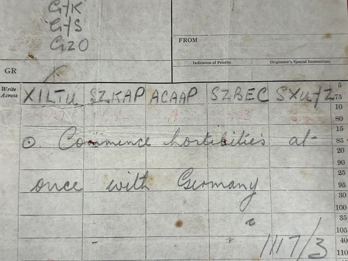 Telegrams telling British fleet to fight Germany in 1939 up for auction