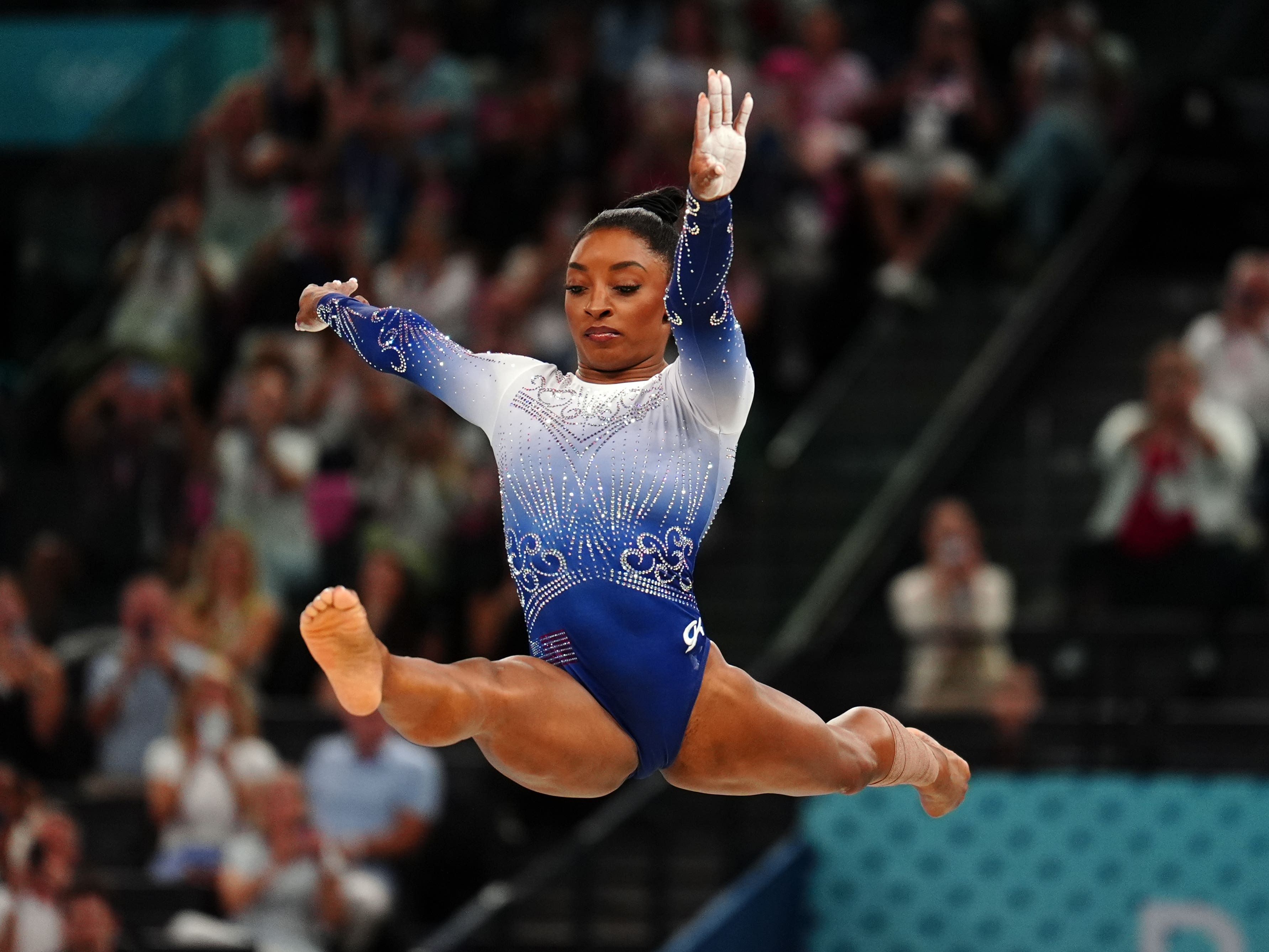 Simone Biles signs off in Paris with floor silver to add to her three golds