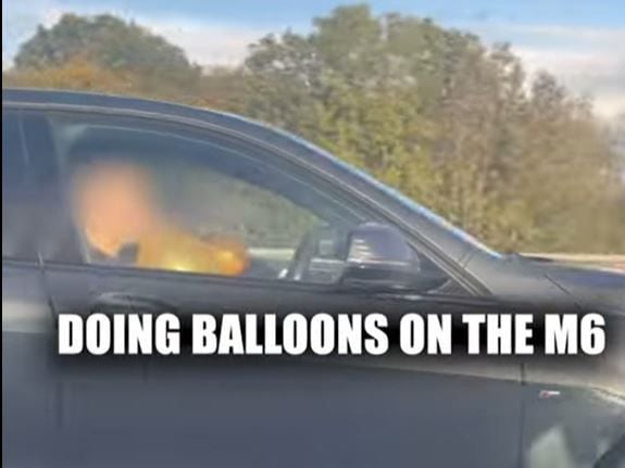Watch: BMW driver 'inhales from balloon' on M6 as cops release clips of terrible driving