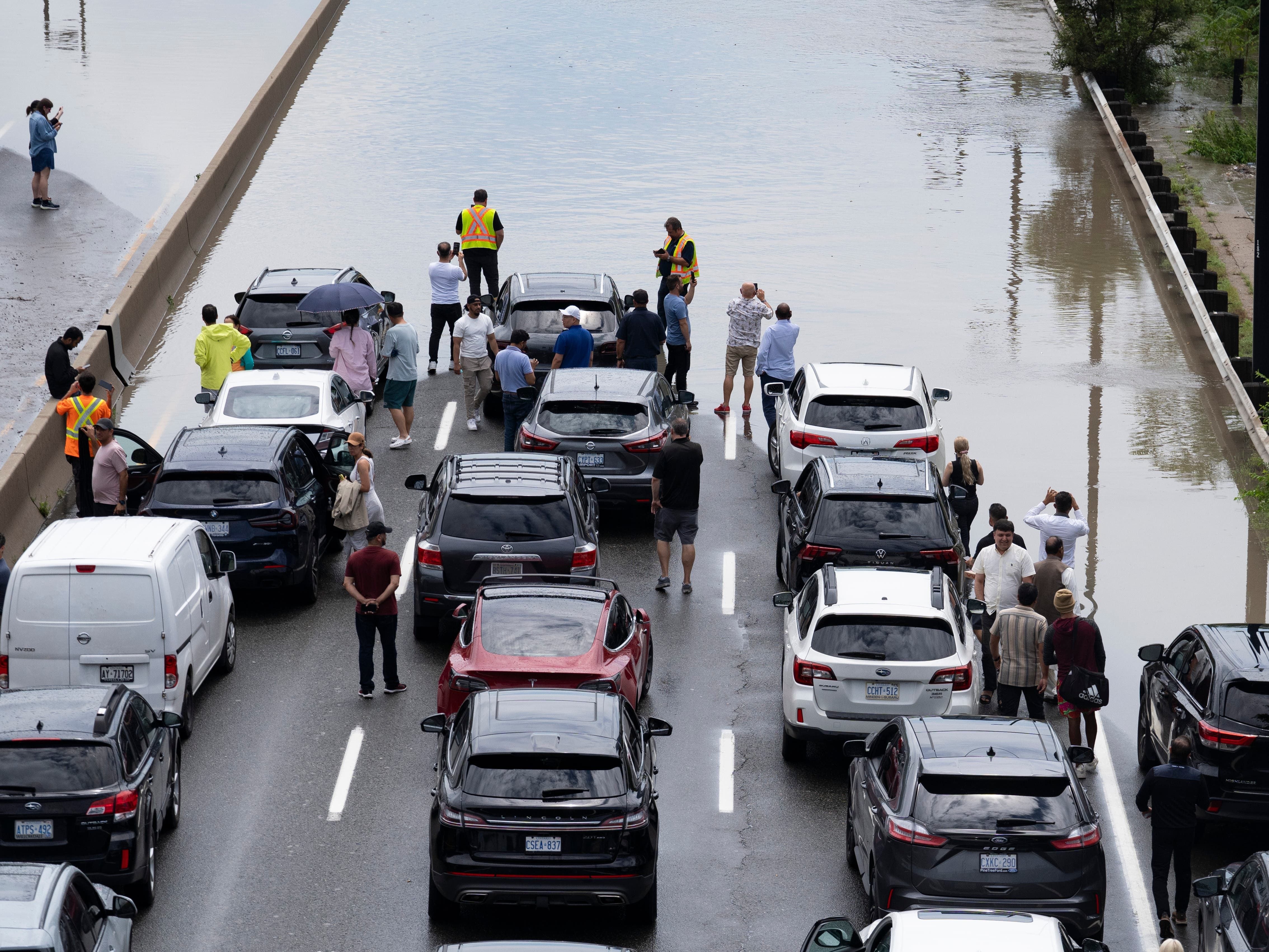 Major road among those flooded as torrential rain hits Toronto