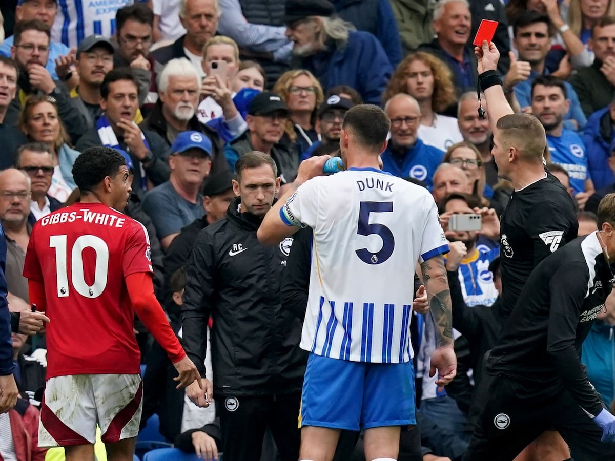 Forest unhappy with Morgan Gibbs-White dismissal in dramatic Brighton draw