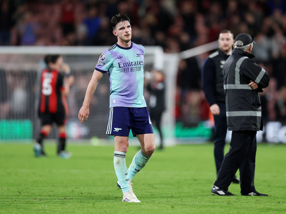 Declan Rice says 10-man Arsenal let standards slip after losing to Bournemouth