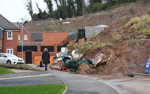 A huge landslide at Haden Cross Drive. 