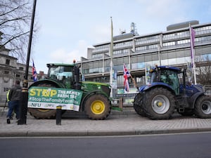 Farmers protest outside the NFU conference