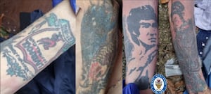 The man had distinctive tattoos on his arms. Photo: West Midlands Police