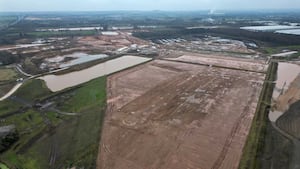 Aerial pics over the West Midlands Interchange development near Coven.