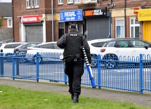 Police at the scene at Redwood Road on Thursday morning