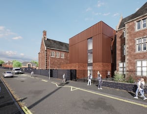 An artist's impression of the proposed extension to the Royal School, as seen from Goldthorn Road, Wolverhampton