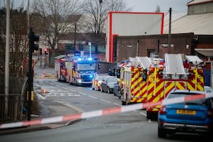 Four fire engines were initially called to the scene at 1.45pm