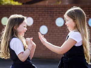 Children playing in the schoolyard