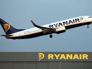 A Ryanair flight taking off