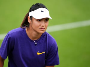 Emma Raducanu during a training session