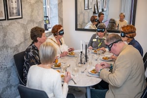 The Dinner in the Dark taking place at Barratt Homes' Waterside development in Stoke-on-Trent