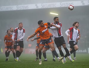 Stafford Rangers were beaten 4-2 by rivals Hednesford Town. Picture: Jim Wall