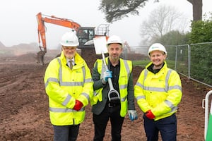 Matthew Mercer (Deeley Group), Marcus Sorrell (Care UK's Lead Development Manager), Edward Hudson (Deeley Group) at the site of the new care home.